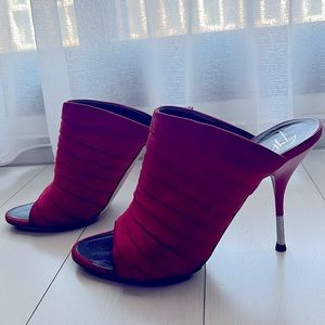 Italian Giuseppe Zanotti Shoes Vero Cuoio Red Suede Mules